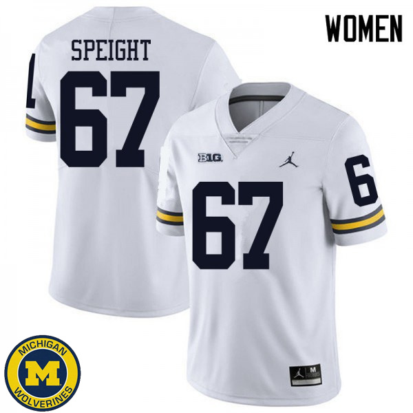 Womens Michigan Wolverines #67 Jess Speight White Jordan Brand High School Jersey